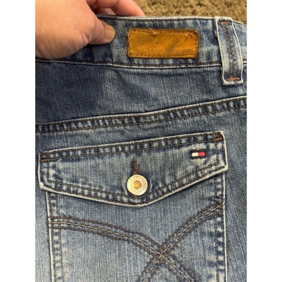 TOMMY HILFIGER Vintage Jean Denim Shorts 2000’s Y2k Beach Casual Vacation Sz 20 - Picture 8 of 12